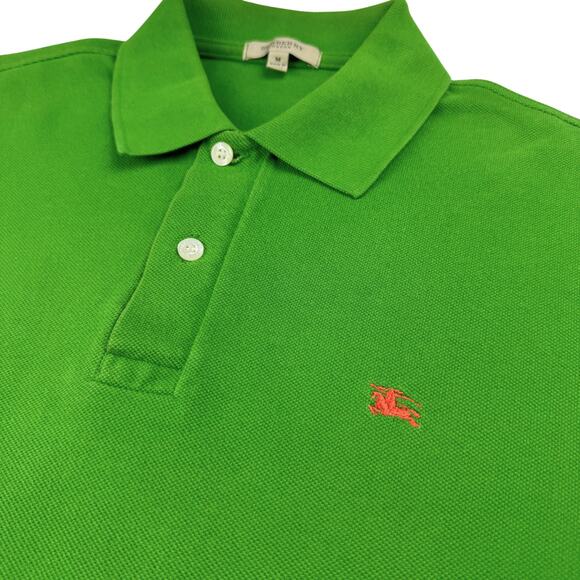Burberry Men's Cotton Polo Collared Shirt Green - Picture 2 of 6